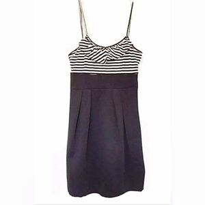 DEREK HEART Sz S Blck & Wht Tank Pleated Dress